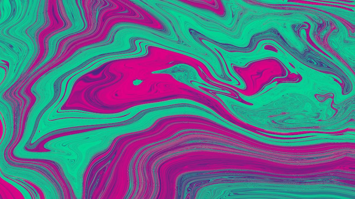 psychedelic swirl pattern with pink and green colors 