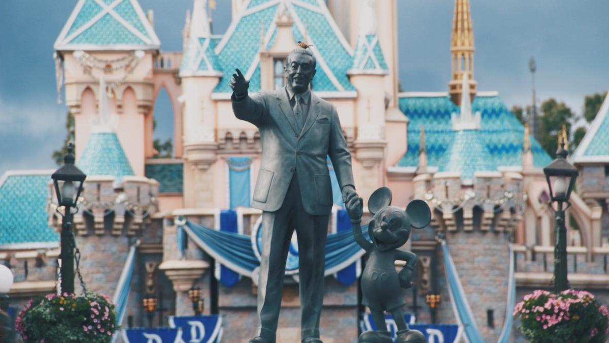 Partners, 1993 copper statue by Blaine Gibson depicting Walt Disney holding the hand of Mickey Mouse