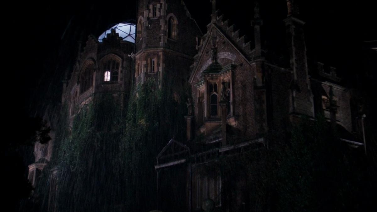 the Addams Family house screen capture from film